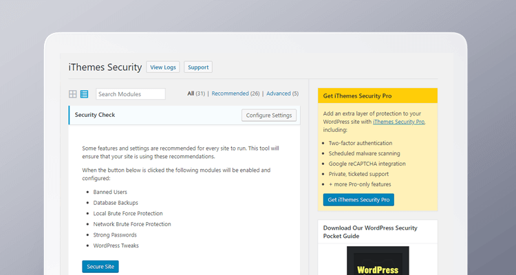 Wordpress Pluginy - iThemes Security